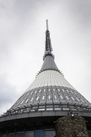 Telecommunication transmitters tower on Jested, Liberec, Czech Republicのeditorial素材