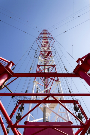 Radio transmitter tower Liblice, the highest construction in Czech republicの写真素材