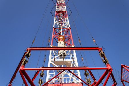 Radio transmitter tower Liblice, the highest construction in Czech republicの写真素材