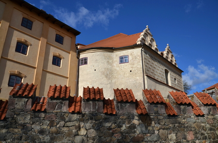 Citizens brewery in Tabor, Czech Republic in sunny autumn dayの写真素材