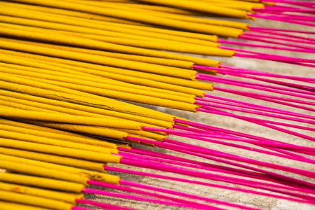 Incense sticks for traditional spiritual Buddhist burning in Vietnamの写真素材