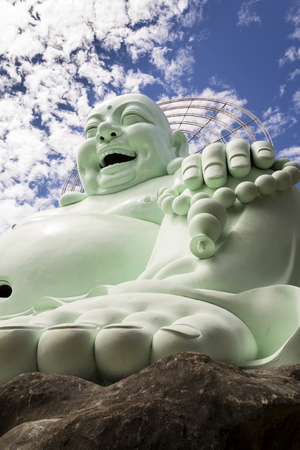 Laughing Buddha statue near Linh An Tu Temple, Dalat, Vietnamの写真素材