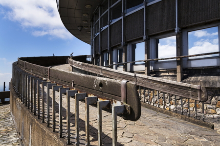 Telecommunication transmitters tower on Jested, Liberec, Czech Republicのeditorial素材