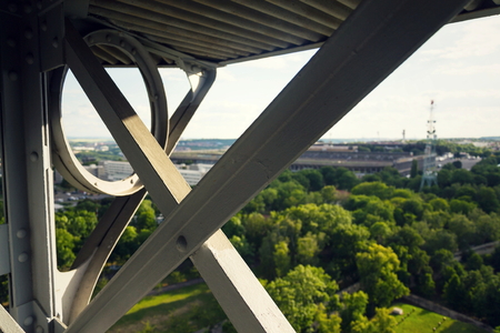 Construction of the Petrin lookout tower in Prague, Czech Republicの写真素材