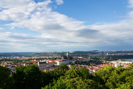 Prague panorama with St. Vitus Cathedral and Prague Castleの写真素材