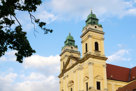 Baroque church of Virgin Mary Assumption in Valtice, Moravia, Czechiaの写真素材