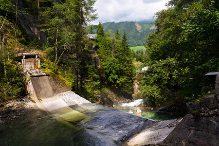 Waterfall on Talbach creek trail from Schladming to Untertal, Austriaの写真素材
