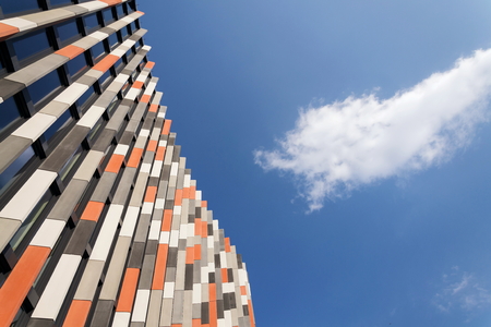 PRAGUE, CZECH REPUBLIC - MARCH 18 2012: Brise soleil sun breakers on Main Point Karlin office building on March 18, 2012 in Prague, Czech Republic. Best office and business development in 2012 MIPIM Awards.のeditorial素材
