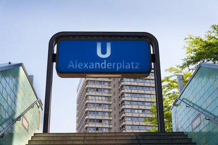 BERLIN, GERMANY - MAY 15 2018: U-Bahn Alexanderplatz rapid transit subway station on May 15, 2018 in Berlin, Germany.のeditorial素材