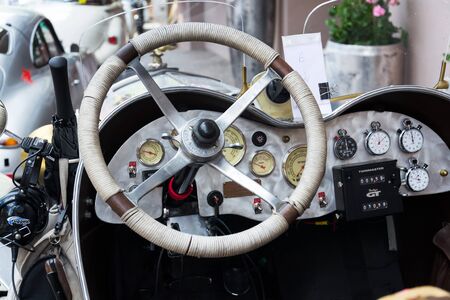 SAALBACH-HINTERGLEMM, AUSTRIA - JUNE 21 2018: Vintage car Ford Model A Speedster from 1930 oldsmobile veteran on June 21, 2018 in Saalbach-Hinterglemm, Austria.のeditorial素材