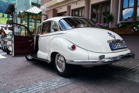 SAALBACH-HINTERGLEMM, AUSTRIA - JUNE 21 2018: Vintage car BMW 3200 S from year 1963 oldsmobile...