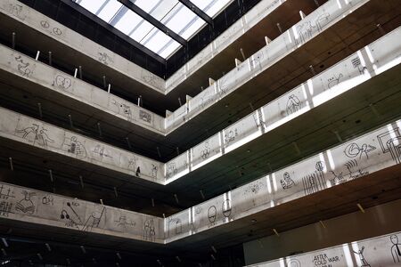 PRAGUE, CZECH REPUBLIC - MAY 20 2018: The Czech National Library of Technology on May 20, 2018 in Prague, Czech republic.のeditorial素材