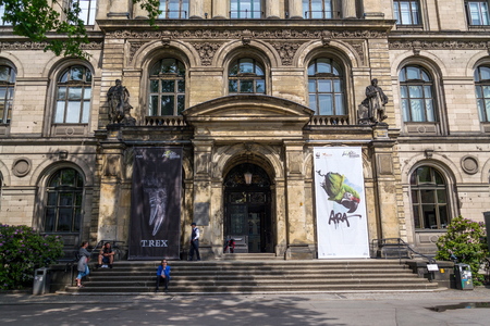BERLIN, GERMANY - MAY 16 2018: People in front of Museum fur Naturkunde - Natural History Museum on May 16, 2018 in Berlin, Germany.のeditorial素材