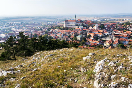 Mikulov Castle in South Moravia, Czech Republic, sunny summer dayのeditorial素材
