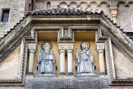 Church of Saint Gabriel, Benedictines order Beuronese Congregation monastery in Prague, Czech Republic, sunny dayの写真素材