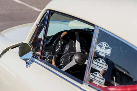 MOST, CZECH REPUBLIC - SEPTEMBER 9 2020: Vintage veteran car Aston Martin DB Mark III stands on a road on September 9, 2020 in Most, Czech republic.のeditorial素材