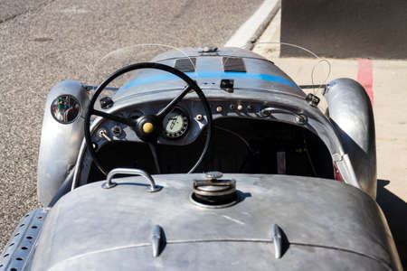 MOST, CZECH REPUBLIC - SEPTEMBER 9 2020: Vintage veteran car Aero Minor Sport stands on road on September 9, 2020 in Most, Czech republic.のeditorial素材