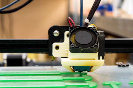 3d printer printing prototype from eco-friendly biodegradable filament polymerの写真素材