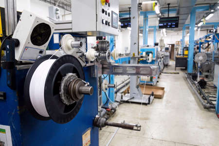 Extrusion on production line of 3D printing filament polymerの写真素材