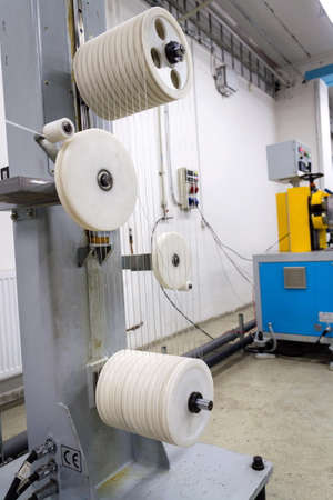 Extrusion on production line of 3D printing filament polymerの写真素材