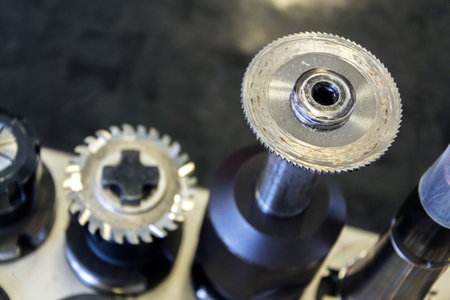Automation and industry 4.0 concept with modern CNC milling machine cutters detailの写真素材