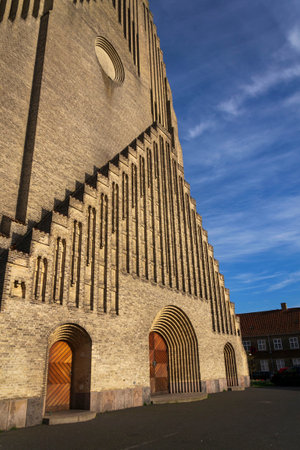 Grundtvigs church in the Bispebjerg district, Copenhagen, Denmark, Europe, merge of brick expressionism and gothic architectureの写真素材