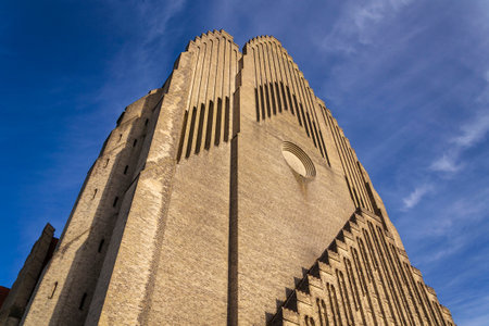 Grundtvigs church in the Bispebjerg district, Copenhagen, Denmark, Europe, merge of brick expressionism and gothic architectureの写真素材