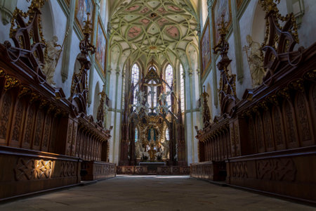 Benedictine Monastery in Kladruby by Jan Blazej Santini Aichel and Kilian Ignac Dientzenhofer, Plzen Region, Czech Republicの写真素材