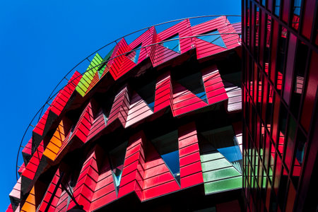 University library Chalmers Larandetorg, Kuggen in Lindholmen, Gothenburg, Sweden, sunny dayの写真素材