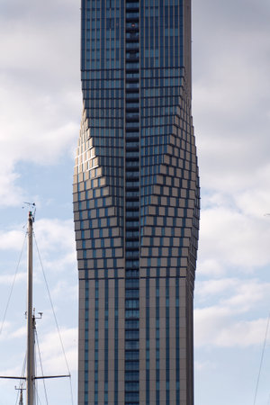 The tallest building in Scandinavia Karlatornet skyscraper in Lindholmen, Gothenburg, Sweden, sunny...
