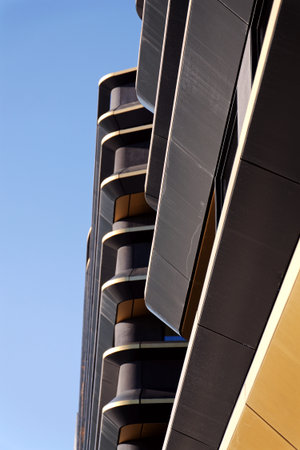 Masarycka MSD Masaryk Station Development office and retail building by Zaha Hadid Architects with golden facade on November 19, 2025 in Prague, Czech Republic.のeditorial素材