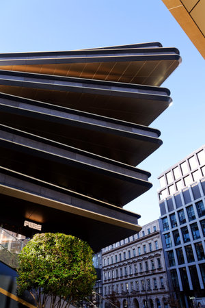 Masarycka MSD Masaryk Station Development office and retail building by Zaha Hadid Architects with golden facade on November 19, 2025 in Prague, Czech Republic.のeditorial素材