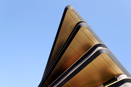 Masarycka MSD Masaryk Station Development office and retail building by Zaha Hadid Architects with golden facade on November 19, 2025 in Prague, Czech Republic.のeditorial素材