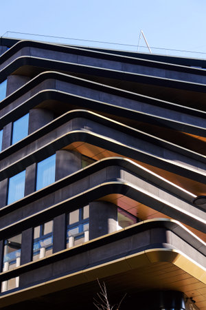 Masarycka MSD Masaryk Station Development office and retail building by Zaha Hadid Architects with golden facade on November 19, 2025 in Prague, Czech Republic.のeditorial素材