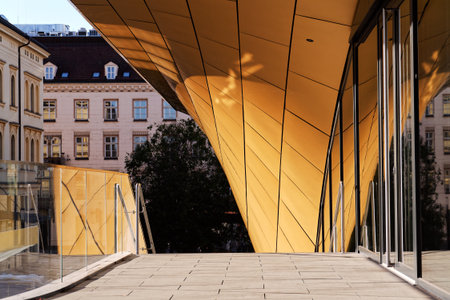 Masarycka MSD Masaryk Station Development office and retail building by Zaha Hadid Architects with golden facade on November 19, 2025 in Prague, Czech Republic.のeditorial素材