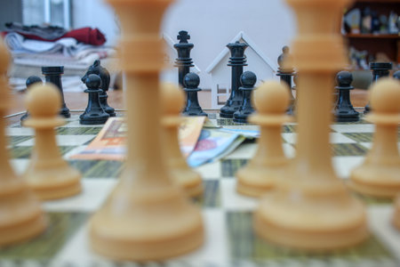 euro bills on the chessboard. Thinking about where to invest themの写真素材