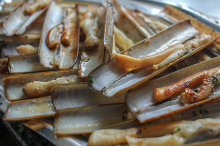 delicious razor clams have the taste of the seaの写真素材