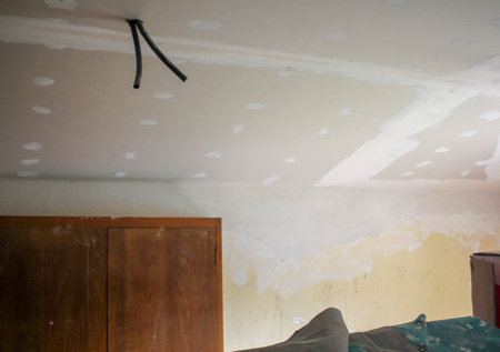 painting an old house in the mountains in Galicia, Spainの写真素材