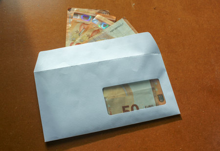 Euro bills resting in transparent calm