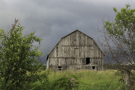 Abandoned wooden barnの写真素材