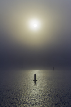 Sunrise over a lakeの写真素材