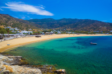 Mylopotas beach, Ios island, Cyclades, Aegean, Greeceの写真素材