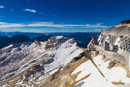 Modern architecture on Zugspitze mountain, Alps, Germanyの写真素材