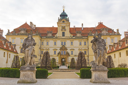 Valtice castle, Southern Moravia, Czech Republic, cloudy skyのeditorial素材