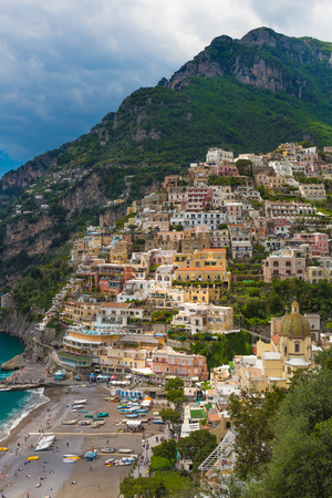 Beautiful town of Positano with pictoresque houses, Amalfi coast, Campania region, Italyのeditorial素材