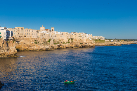 Old town of Polignano a Mare, beautiful views with sea, Apulia region, South of Italyの写真素材