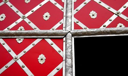 detailed view of a church doorの写真素材