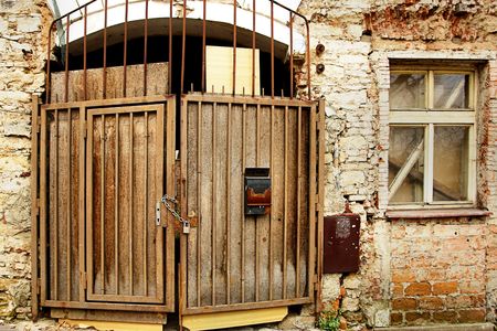 Old door in central Prague, Europeの写真素材