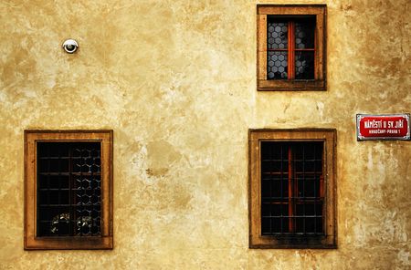 Detail of a facade in central Prague, Europe