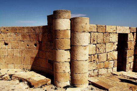 Ruins of the Nabatean city of Avdat, Israel.の写真素材